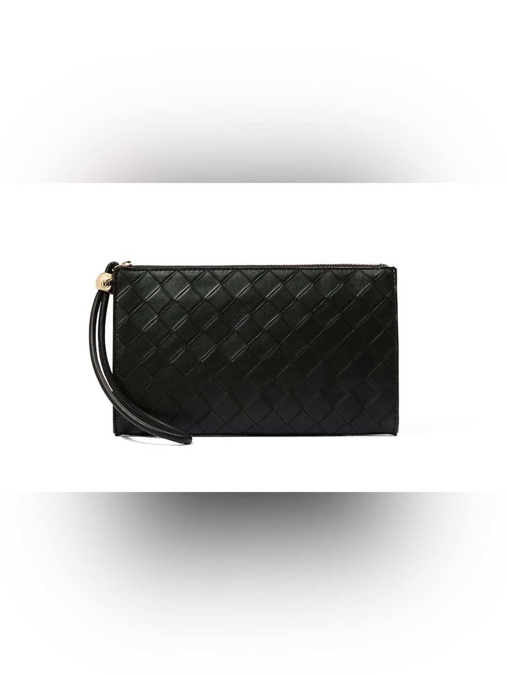 Victoria's Secret Black Woven Wristlet Clutch